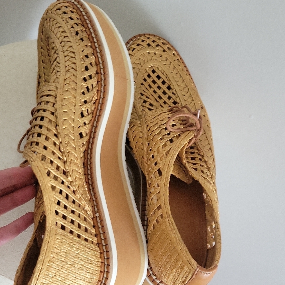Clergerie BIBA Raffia Loafer Oxford Shoes Size 9 - Picture 6 of 8